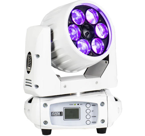 6x 15W LED RGBW Zoom Wash Moving Head (White)
